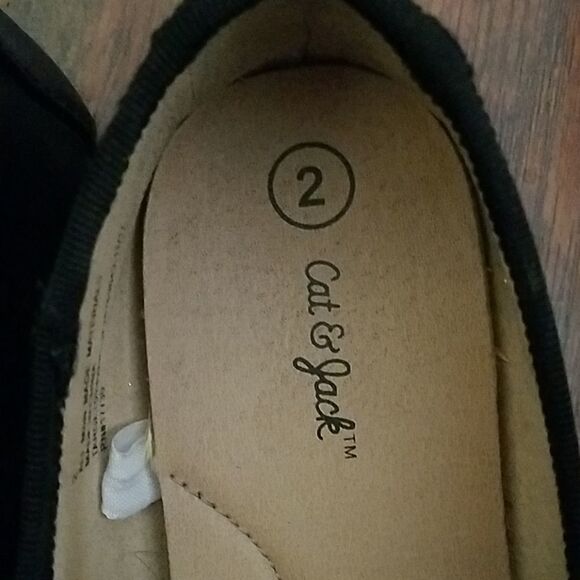 Cat & Jack Girls Black Dress Flats Size 2 Ballet Style Slip On - Picture 2 of 3